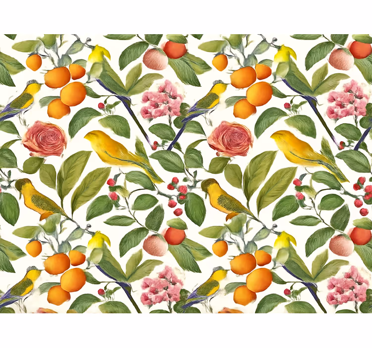 Living room wallpaper exotic jungle design - TenStickers