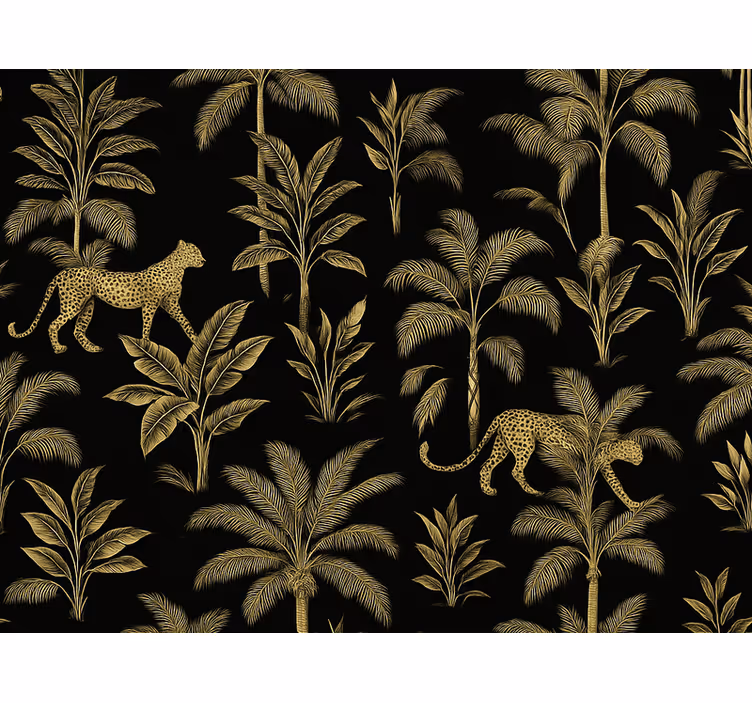 Master bedroom wallpaper beige animals - TenStickers