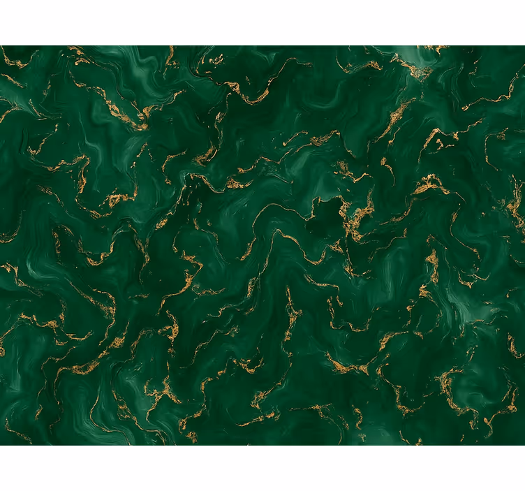 Master bedroom wallpaper in emerald green with gold marble - TenStickers