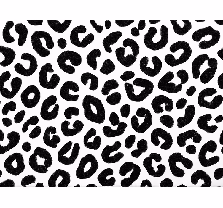Living room wallpaper leopard black and white pattern - TenStickers
