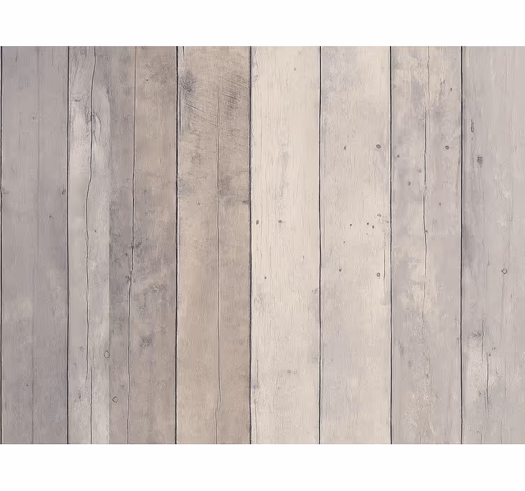 Living room wallpaper washed wood panel design - TenStickers