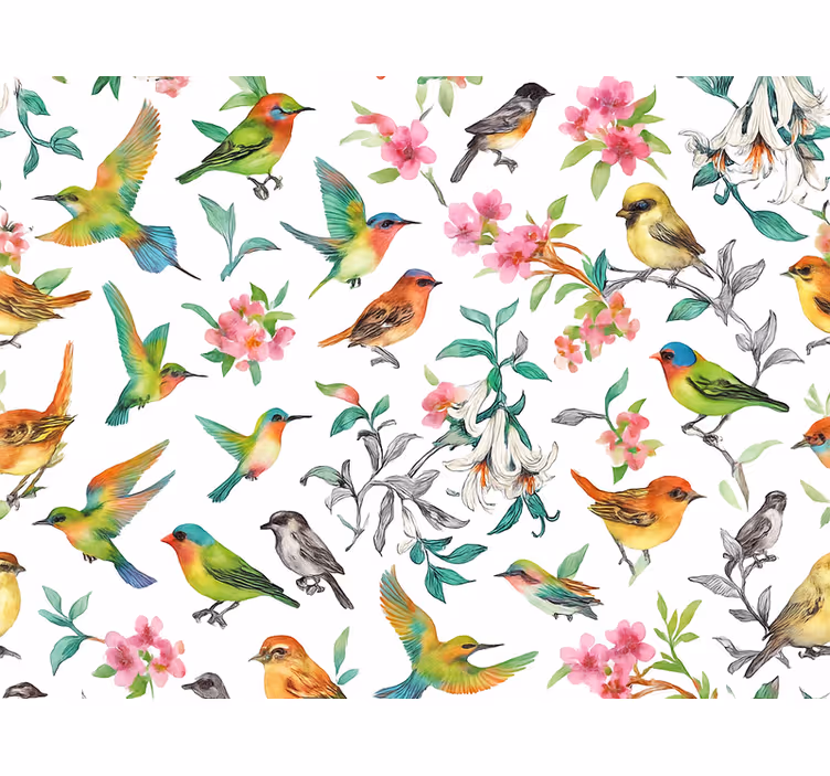 Master bedroom wallpaper vibrant nature design - TenStickers