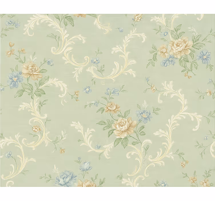 Master bedroom wallpaper with old vintage flowers - TenStickers