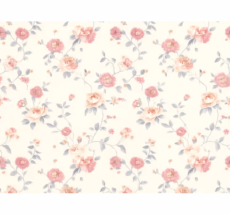 Master bedroom wallpaper floral textile print - TenStickers