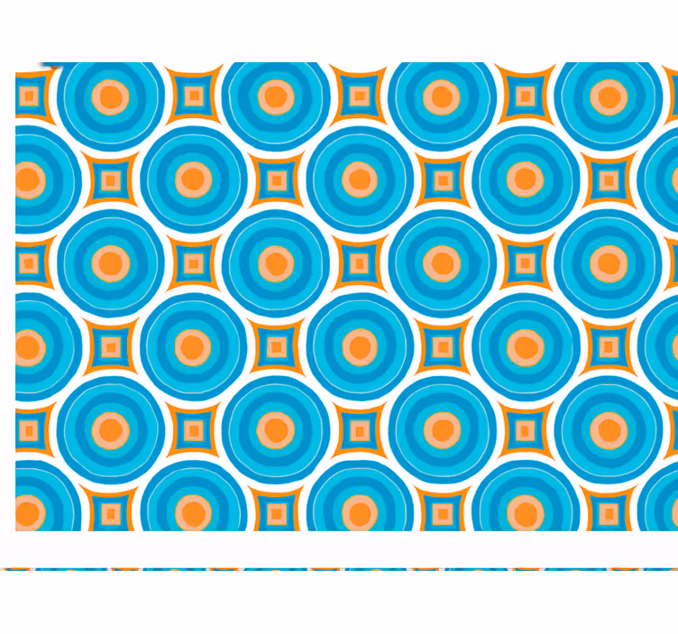 Living room wallpaper abstract blue repetitive circles - TenStickers