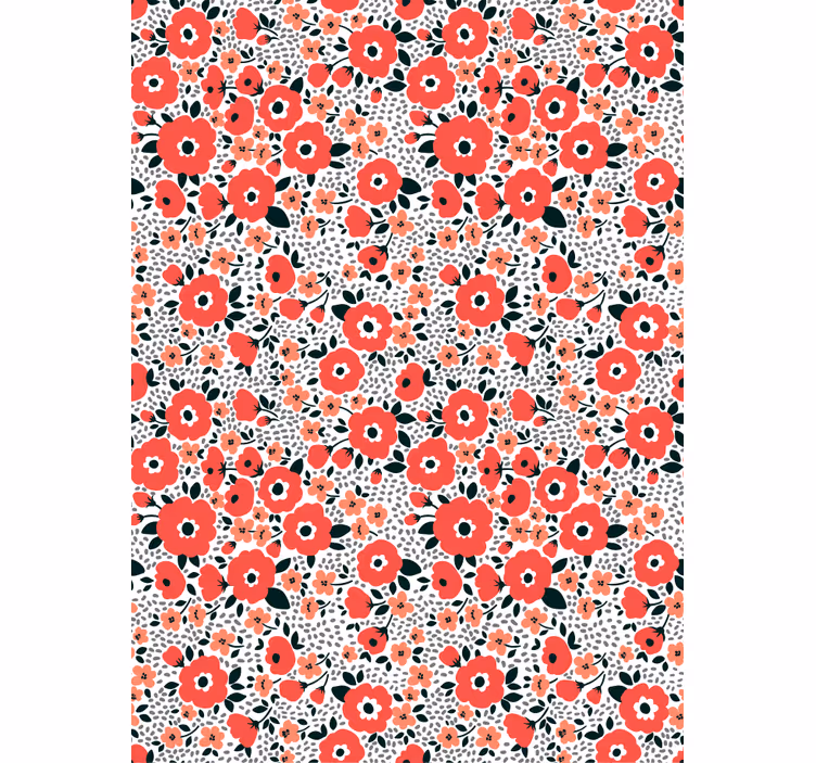 Flower wallpaper abstract red poppies pattern - TenStickers