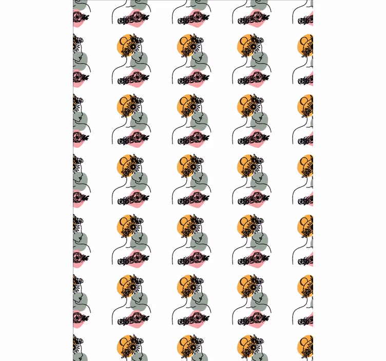 Flower wallpaper amazing woman's floral face - TenStickers
