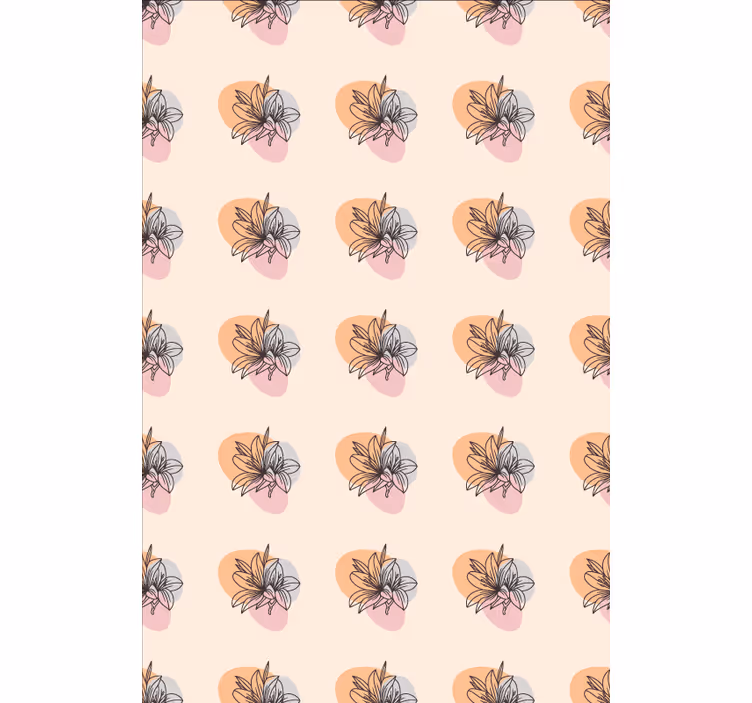 Floral ornament wallpaper cute pair of flowers design - TenStickers