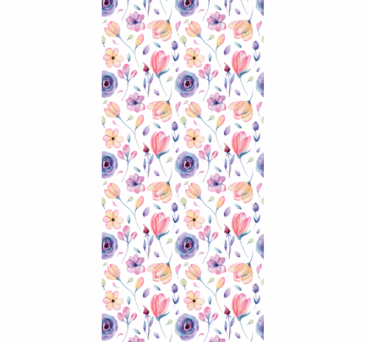 Floral ornament wallpaper in soft purple blooms - TenStickers