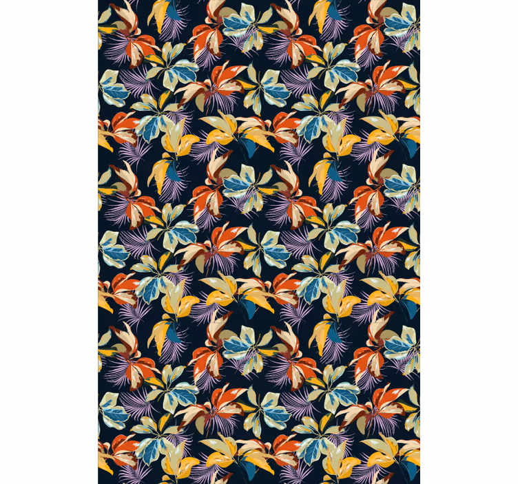Floral ornament wallpaper tiger lily design - TenStickers