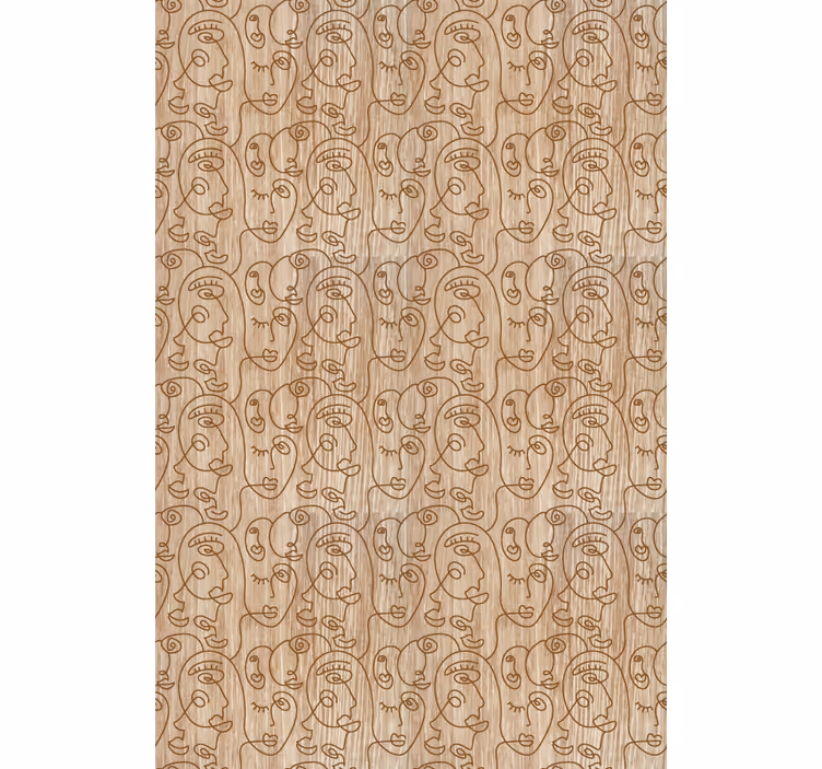 Master bedroom wallpaper abstract beige women art - TenStickers