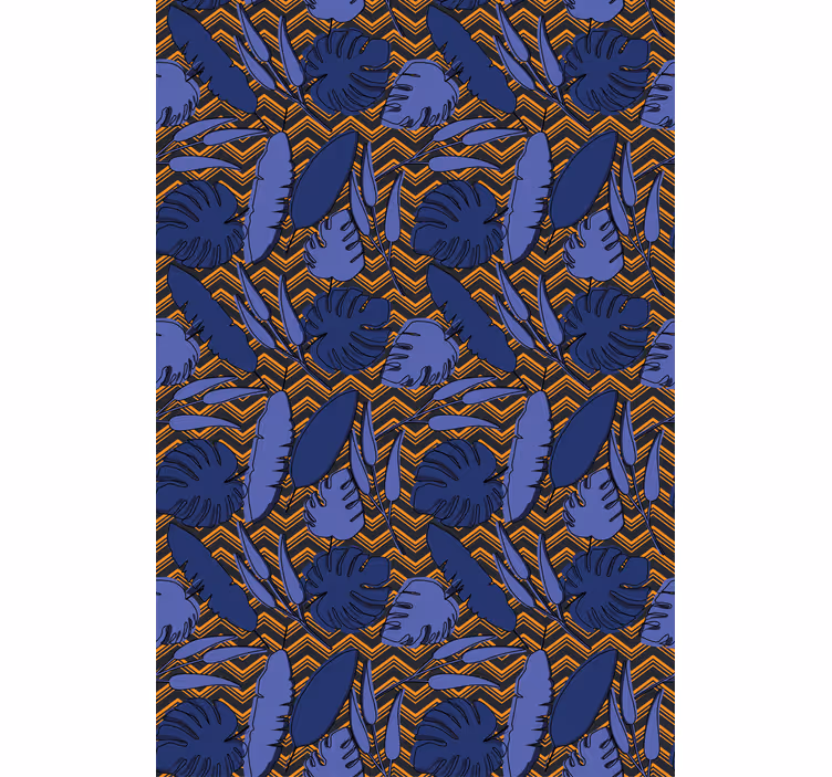 Master bedroom wallpaper abstract blue orange pattern - TenStickers