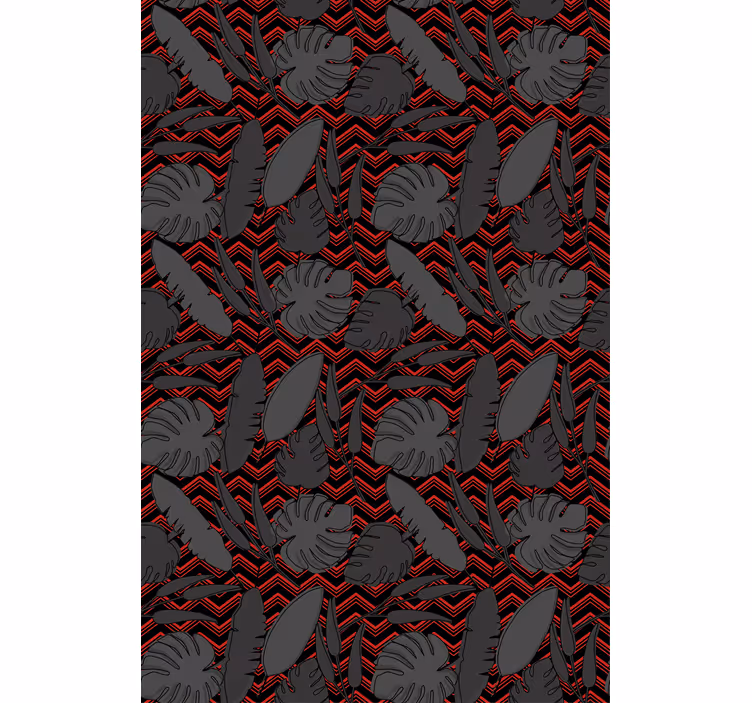 Master bedroom wallpaper abstract gray red zigzag pattern - TenStickers