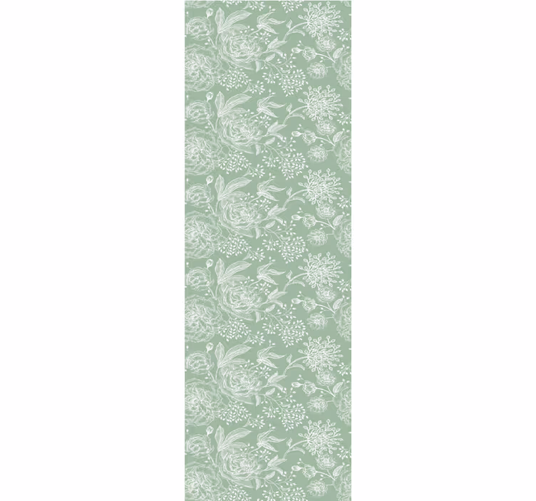 Green floral grandmillennial style bedroom wallpaper - TenStickers