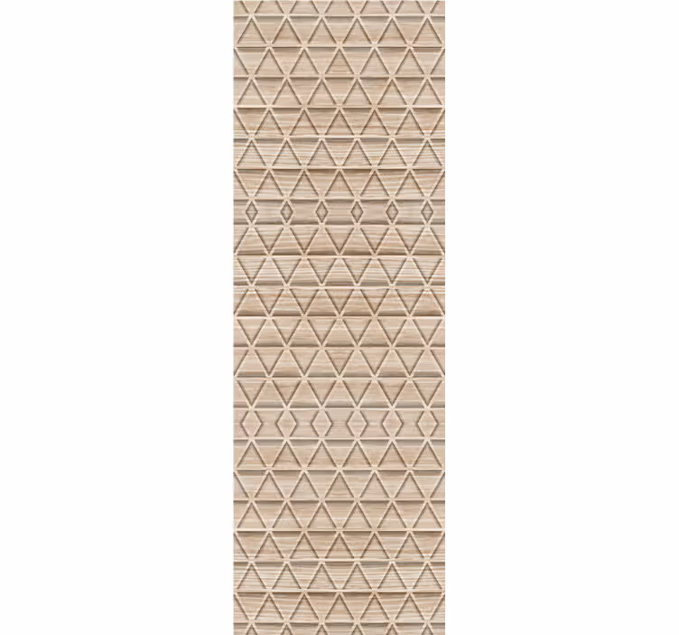 Bedroom wallpaper with wood effect triangle design - TenStickers