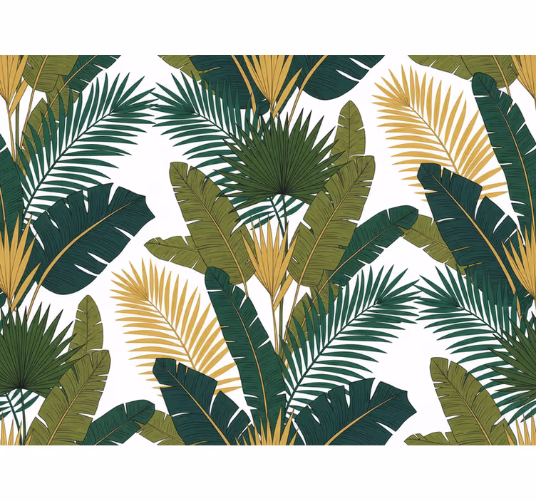 Living room wallpaper luxury palm leaves design - TenStickers