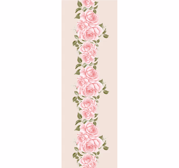Bedroom wallpaper vintage pink rose design - TenStickers