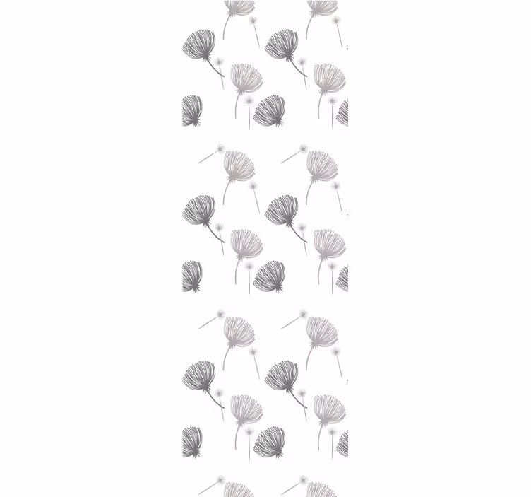 Bedroom wallpaper meadow flowers pattern on white - TenStickers