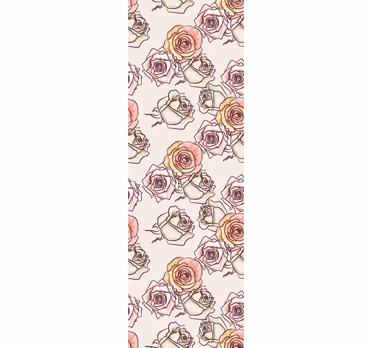 Bedroom wallpaper roses pattern in english style - TenStickers