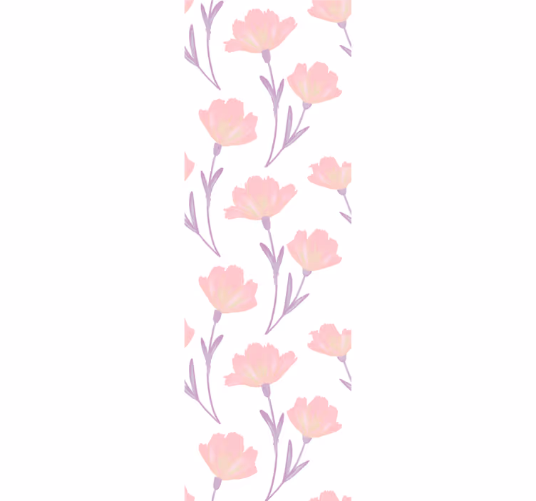 Bedroom wallpaper minimalistic watercolor wildflowers - TenStickers