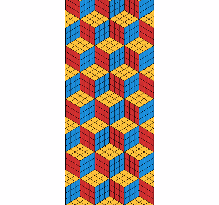 Bedroom wallpaper rubik's cube original pattern - TenStickers