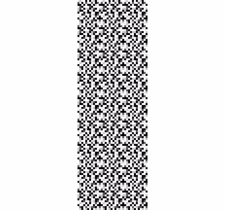 Bedroom wallpaper in black and white squared design - TenStickers