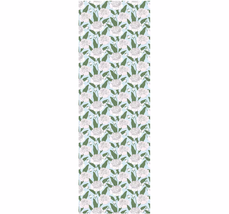 Bedroom wallpaper white flowers grandmillenial design - TenStickers