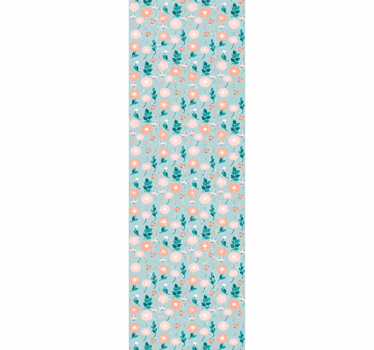 Blue floral shabby chic bedroom wallpaper - TenStickers