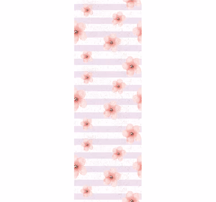 Bedroom wallpaper shabby chic with vertical pink lines - TenStickers