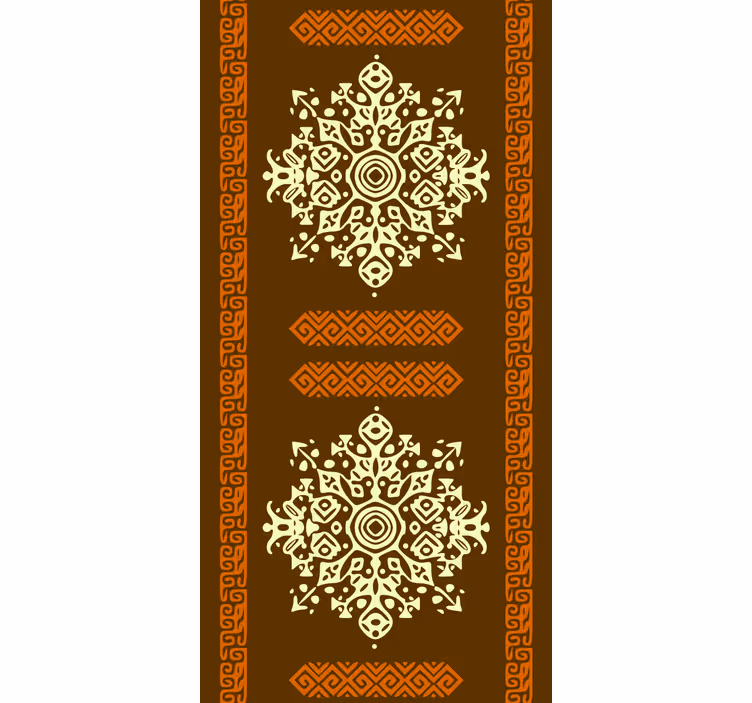Bedroom wallpaper in abstract brown and yellow design - TenStickers