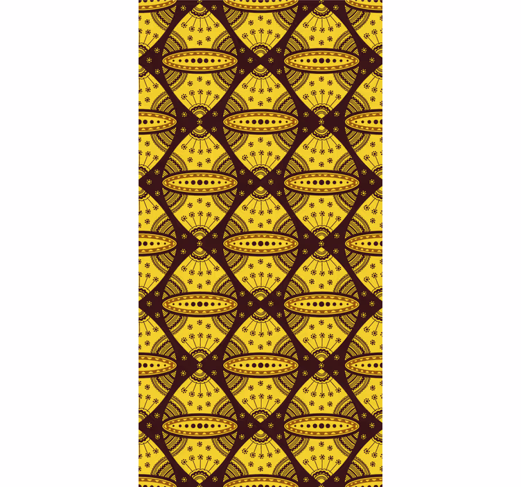 Bedroom wallpaper african style abstract art yellow pattern - TenStickers