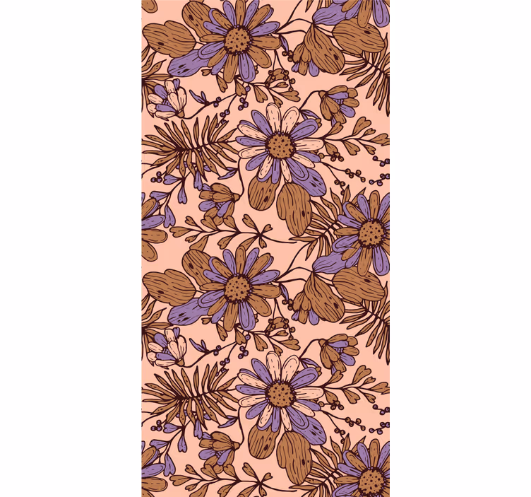 Bedroom wallpaper african style brown floral design - TenStickers