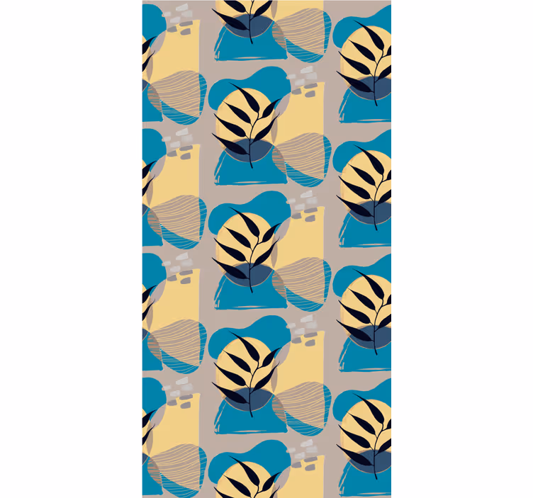 Bedroom wallpaper in african blue abstract design - TenStickers