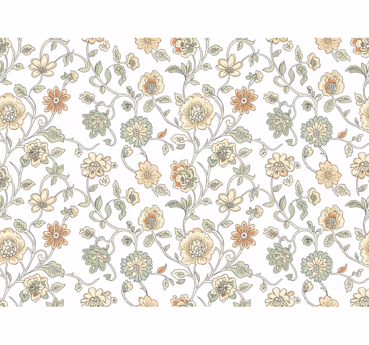 Rustic wallpaper decent light floral design - TenStickers
