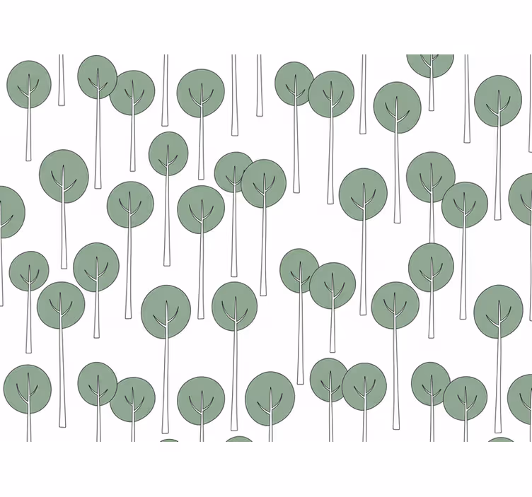 Flower wallpaper minimalistic tree design - TenStickers