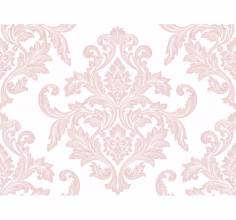Baroque wallpaper blush damask paisley print - TenStickers