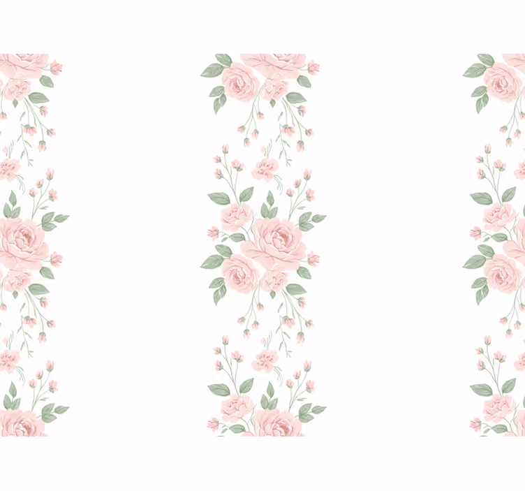 Flower wallpaper light pink floral design - TenStickers