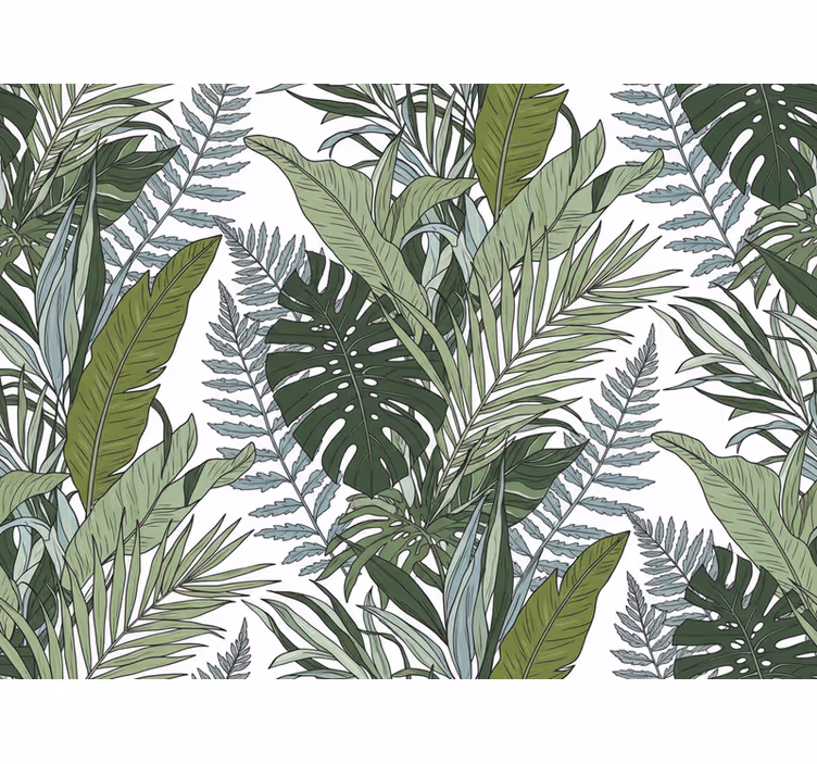Flower wallpaper exotic leaves symphony - TenStickers