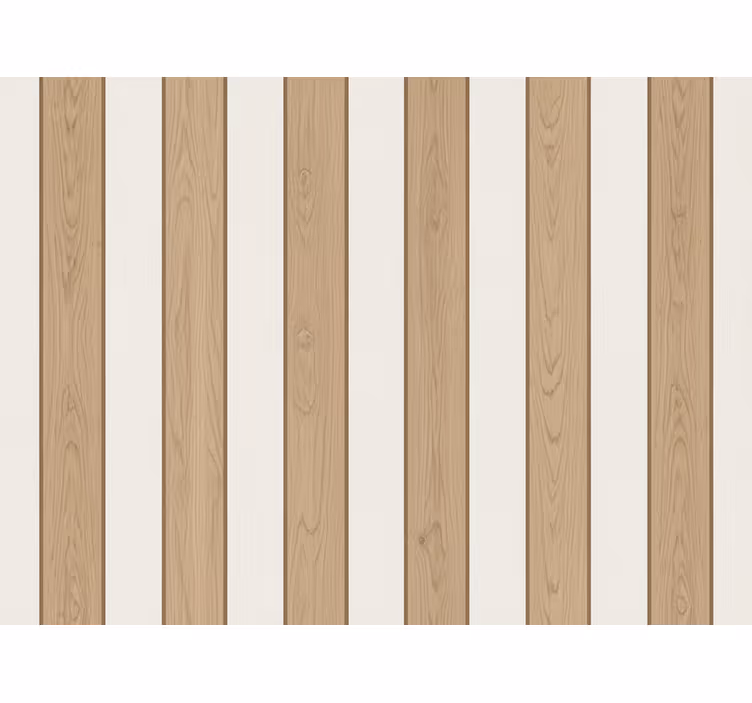 Vertical stripe wallpaper wooden panel look - TenStickers