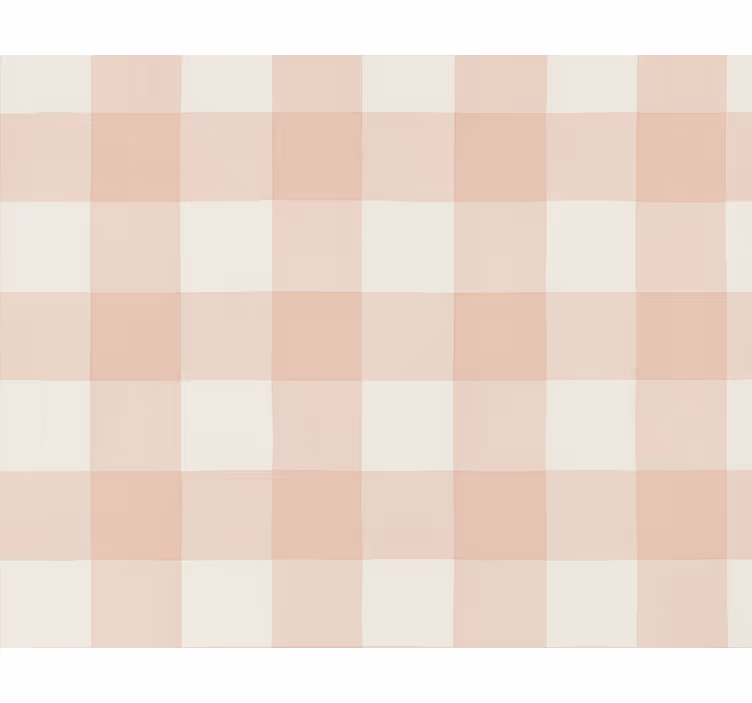 Dusky pink gingham linen square wallpaper - TenStickers