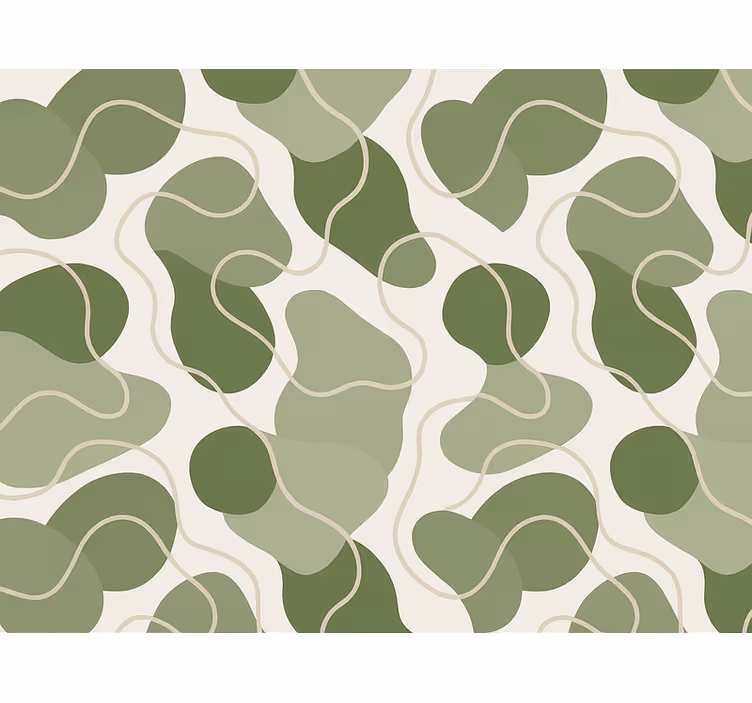 Wallpaper abstract muddy green organic flow - TenStickers