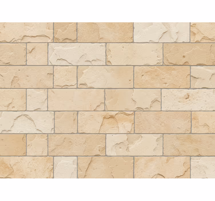 Stone effect wallpaper light sandstone blocks - TenStickers
