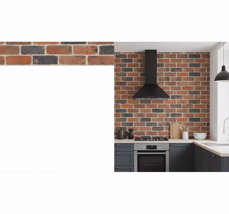 Stone effect wallpaper realistic brick design - TenStickers