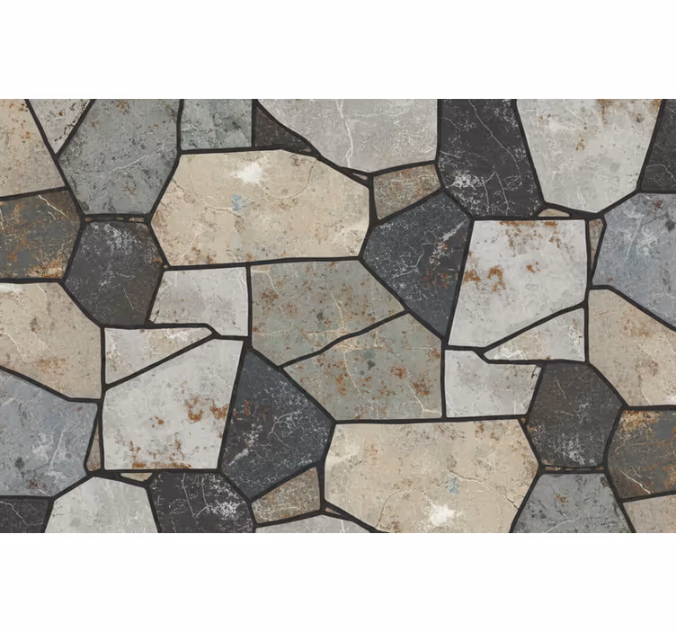 Stone effect wallpaper industrial stone look - TenStickers