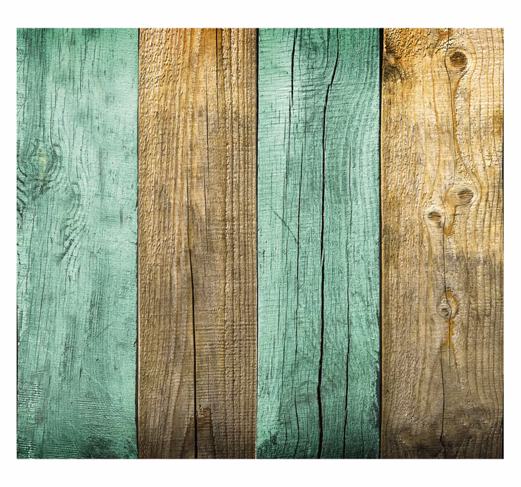 Rustic wallpaper colorful wood plank design - TenStickers