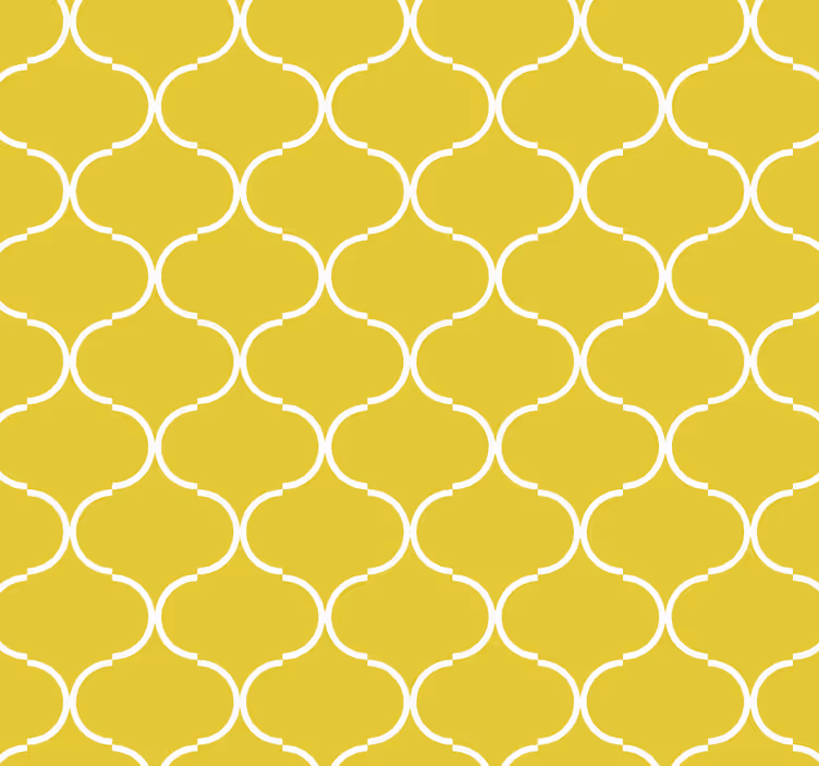 Yellow wallpaper geometric line design - TenStickers