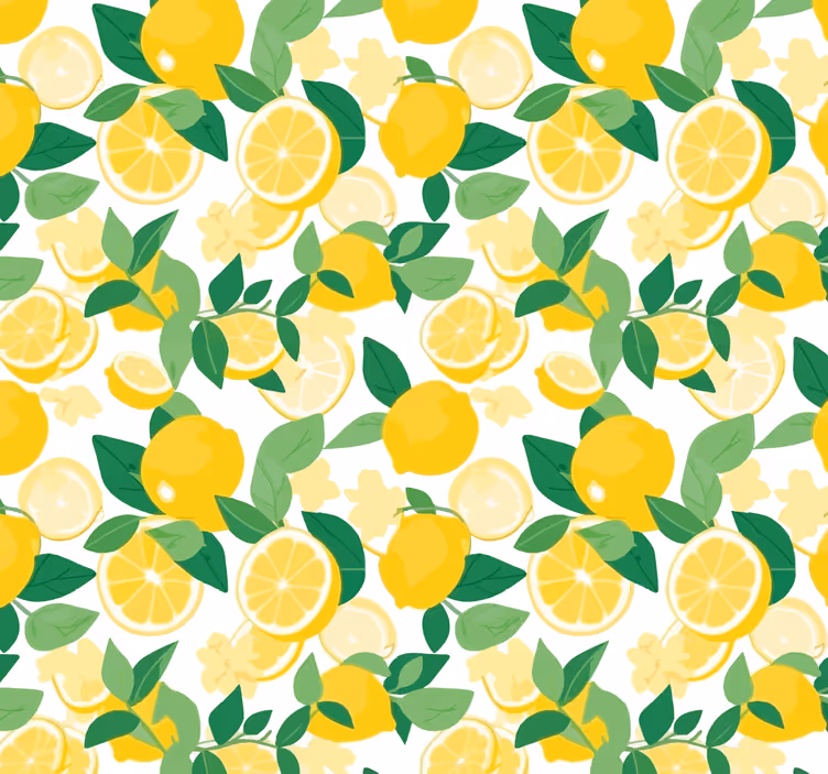 Yellow wallpaper lemon slice design - TenStickers