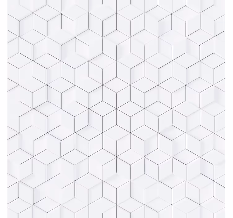 White wallpaper with geometric pattern design - TenStickers