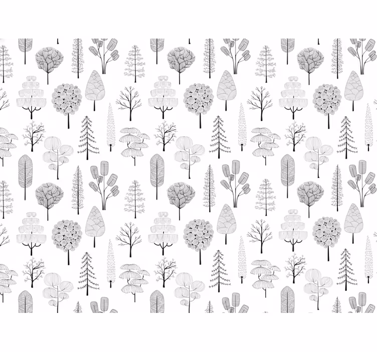 White wallpaper tree design - TenStickers