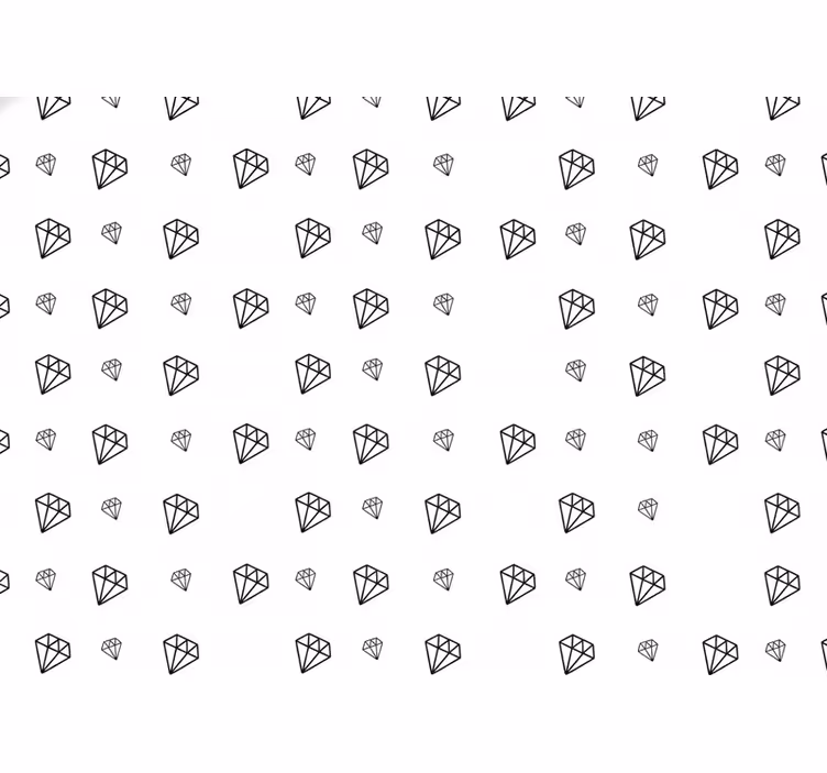 White wallpaper with black diamonds pattern - TenStickers